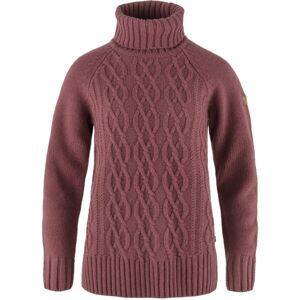 FJÄLLRÄVEN Övik Cable Knit Roller Neck W, Mesa Purple (vzorek) velikost: S