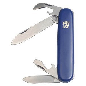 Mikov Nůž DŮSTOJNICKÝ 4D zavírací NEREZ střenka PLAST MODRÝ Barva: Modrá