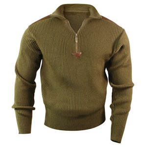 ROTHCO Svetr ACRYLIC COMMANDO 1/4 zip ZELENÝ Barva: Zelená, Velikost: L