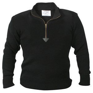 ROTHCO Svetr ACRYLIC COMMANDO 1/4 zip ČERNÝ Barva: Černá, Velikost: M