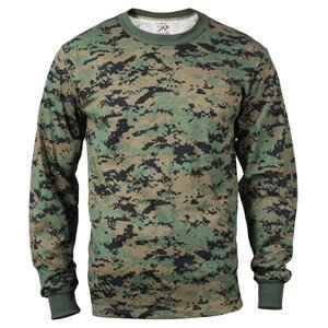 ROTHCO Triko s dlouhým rukávem DIGITAL WOODLAND Barva: DIGITAL WOODLAND - MARPAT, Velikost: 3XL