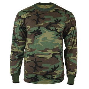 ROTHCO Triko s dlouhým rukávem WOODLAND Barva: US WOODLAND, Velikost: 3XL