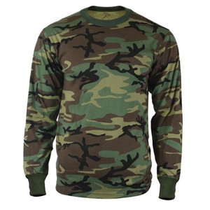 ROTHCO Triko s dlouhým rukávem WOODLAND Barva: US WOODLAND, Velikost: 4XL