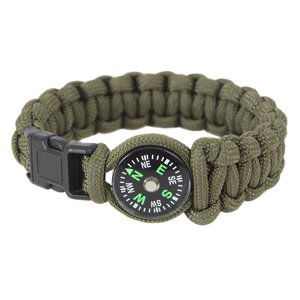 ROTHCO Náramek SURVIVAL PARACORD s kompasem ZELENÝ Barva: Zelená, Velikost: 9