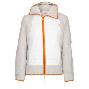 dámské merino triko dlouhý rukáv ICEBREAKER Wmns RealFleece Sherpa LS Zip Hood, Ecru Heather/Snow/Flash (vzorek) velikost: S