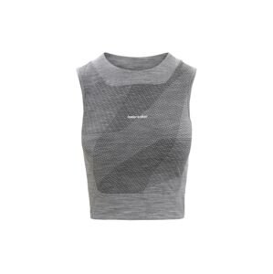 ICEBREAKER Wmns ZoneKnit Cropped Bra-Tank GEODETIC, Metro Heather/Black/Aop (vzorek) velikost: S