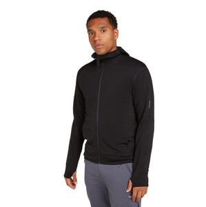 Pánská merino mikina s kapucí ICEBREAKER Mens 360 Realfleece Elem LS Z Hood, Black velikost: M