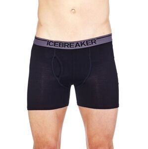 Pánské merino boxerky ICEBREAKER Mens Anatomica Boxers wFly, Black velikost: XXL