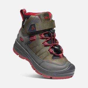 Keen REDWOOD MID WP K steel grey/red dahlia Velikost: 25/26 dětské boty