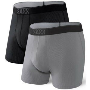 Saxx QUEST QDM BOXER BRIEF FLY 2PK black/dark charcoal II Velikost: M boxerky