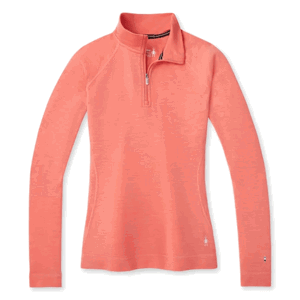 Smartwool W MERINO 250 BASELAYER 1/4 ZIP BOXED sunset coral heather Velikost: L spodní prádlo