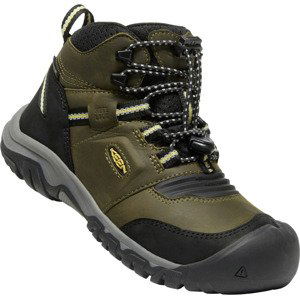 Keen RIDGE FLEX MID WP YOUTH dark olive/dusky citron Velikost: 38 boty