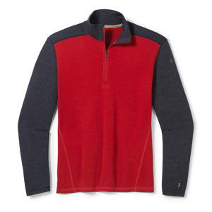 Smartwool M CLASSIC THERMAL MERINO BL 1/4 ZB rhythmic red Velikost: L spodní prádlo