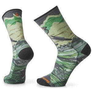 Smartwool BIKE ZERO CUSHION WOLF PRINT CREW natural Velikost: M ponožky