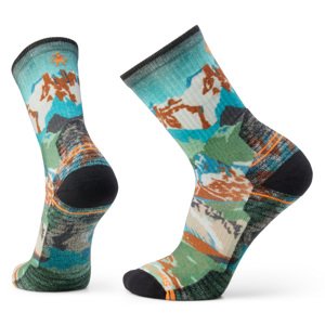 Smartwool HIKE LC ALPINE TRAIL PRINT CREW winter moss Velikost: L ponožky