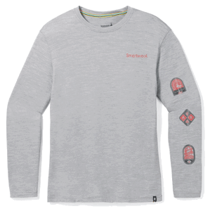 Smartwool OUTDOOR PATCH GRAPHIC LONG SLEEVE TEE light gray heather Velikost: M tričko