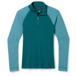 Smartwool W CLASSIC THERMAL MERINO BL 1/4 ZIP B emerald green Velikost: M spodní prádlo