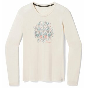 Smartwool W FLORAL TUNDRA GRAPHIC LONG SLEEVE TEE almond heather Velikost: L tričko