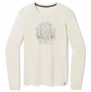 Smartwool W FLORAL TUNDRA GRAPHIC LONG SLEEVE TEE almond heather Velikost: M tričko