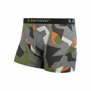 SENSOR MERINO IMPRESS pánské trenky safari camo Velikost: S