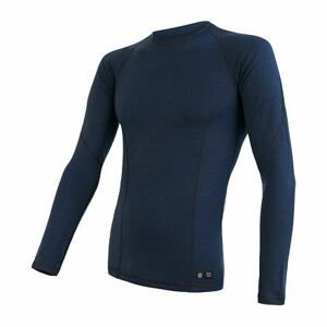 SENSOR MERINO DF pánské triko dl. rukáv deep blue Velikost: XL