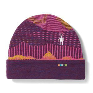 Smartwool K THERMAL MERINO REVERSIBLE CUFFED BEANIE purple iris mtn scape Velikost: LXL čepice