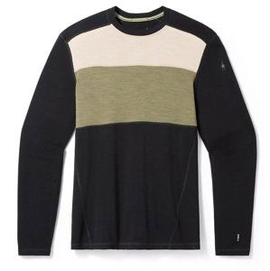 Smartwool CLASSIC THERMAL MERINO BL COLORBLOCK CREW B black-winter moss Velikost: XL spodní prádlo