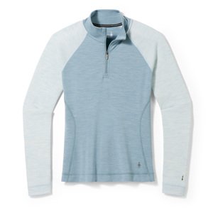 Smartwool W CLASSIC THERMAL MERINO BL 1/4 ZIP B lead heather Velikost: L spodní prádlo