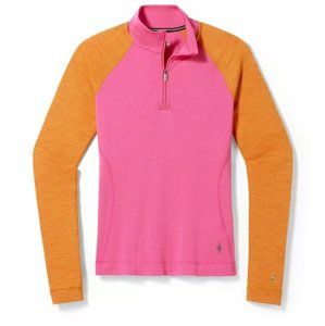 Smartwool W CLASSIC THERMAL MERINO BL 1/4 ZIP B power pink Velikost: M spodní prádlo