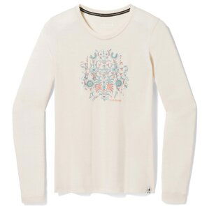 Smartwool W FLORAL TUNDRA GRAPHIC LONG SLEEVE TEE almond heather Velikost: M tričko