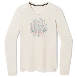 Smartwool W FLORAL TUNDRA GRAPHIC LONG SLEEVE TEE almond heather Velikost: XS tričko