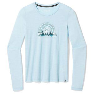 Smartwool W NEVER SUMMER MOUNTAINS GRAPHIC LS TEE winter sky heather Velikost: XL tričko