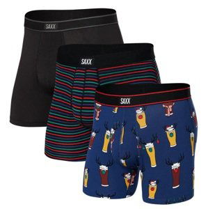 Saxx DAYTRIPPER BOXER BRIEF FLY 3PK brewdolph/gent stripe/black Velikost: XL boxerky