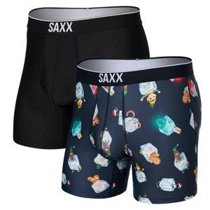 Saxx VOLT BREATHABLE MESH BOXER BRIEF 2PK holidays on ice/black Velikost: XL boxerky