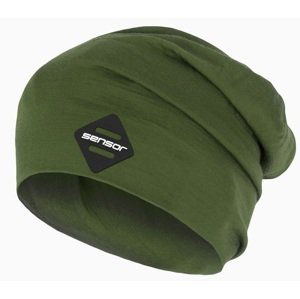 SENSOR ČEPICE MERINO ACTIVE LOGO safari green Velikost: M čepice