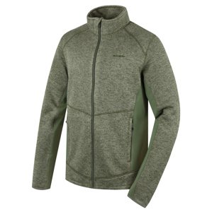 Husky Pánský fleecový svetr na zip Alan M khaki Velikost: XXXL pánský svetr