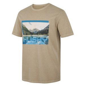 Husky Pánské bavlněné triko Tee Lake M beige Velikost: XL pánské tričko s krátkým rukávem