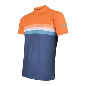 SENSOR CYKLO SUMMER STRIPE pánský dres kr.rukáv modrá/oranžová Velikost: S