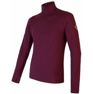 SENSOR MERINO EXTREME pánské triko dl.rukáv zip port red Velikost: S