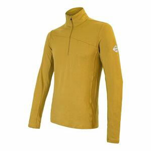 SENSOR MERINO EXTREME pánské triko dl.rukáv zip mustard Velikost: S