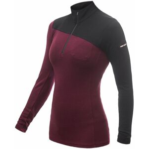 SENSOR MERINO EXTREME dámské triko dl.rukáv zip port red/černá Velikost: XL