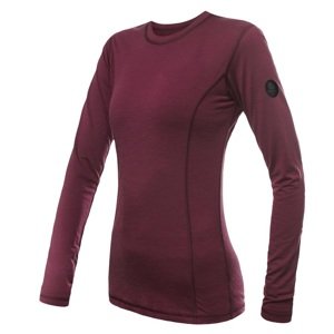 SENSOR MERINO AIR dámské triko dl.rukáv port red Velikost: XL dámské tričko s dlouhým rukávem