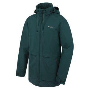 Husky Pánský hardshell kabát Nevr M dk. green Velikost: XXXL pánský kabát