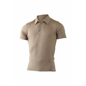 Lasting pánská merino polo košile ELIOT hnědá Velikost: XXL