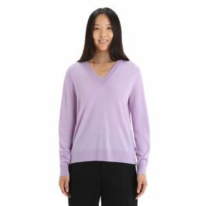 ICEBREAKER Wmns Wilcox LS V Sweater, Purple Haze velikost: XS