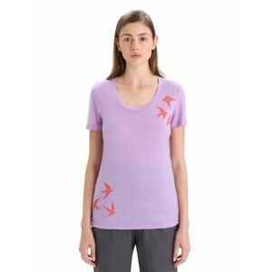 ICEBREAKER Wmns Tech Lite II SS Scoop Tee Swarming Shapes, Purple Haze velikost: XS