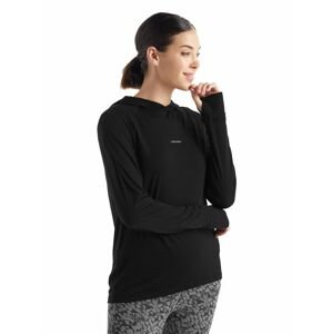 Dámská merino mikina, kapuce ICEBREAKER Wmns Cool-Lite LS Hoodie, Black velikost: M