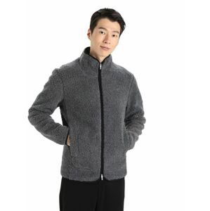 Pánská mikina, zip ICEBREAKER Mens RealFleece™ Sherpa LS Zip, Gritstone Heather/Black velikost: M