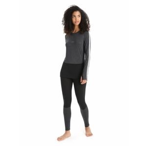 ICEBREAKER Wmns 125 ZoneKnit™ LS Crewe, Jet Heather/Black/Metro Heather velikost: S