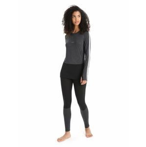 ICEBREAKER Wmns 125 ZoneKnit™ LS Crewe, Jet Heather/Black/Metro Heather velikost: XL